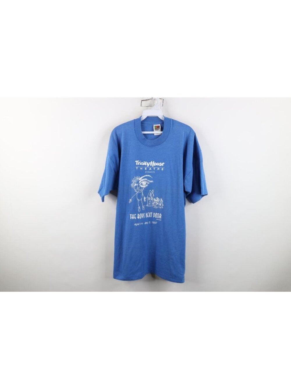 Vtg 90s The Boys Next Door Theatre Play T-Shirt Mens Size XL Blue Short Sleeve